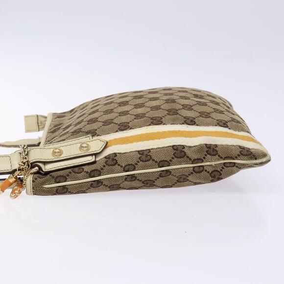 GUCCI GG Canvas Sherry Line Shoulder Bag Beige Gold - Picture 5 of 16